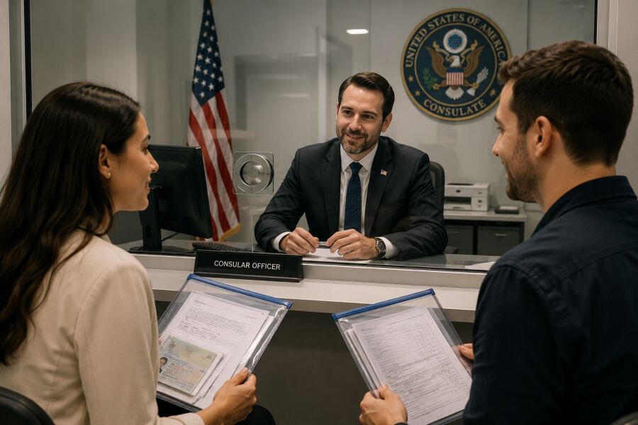 Imagem Entrevista visto americano casal